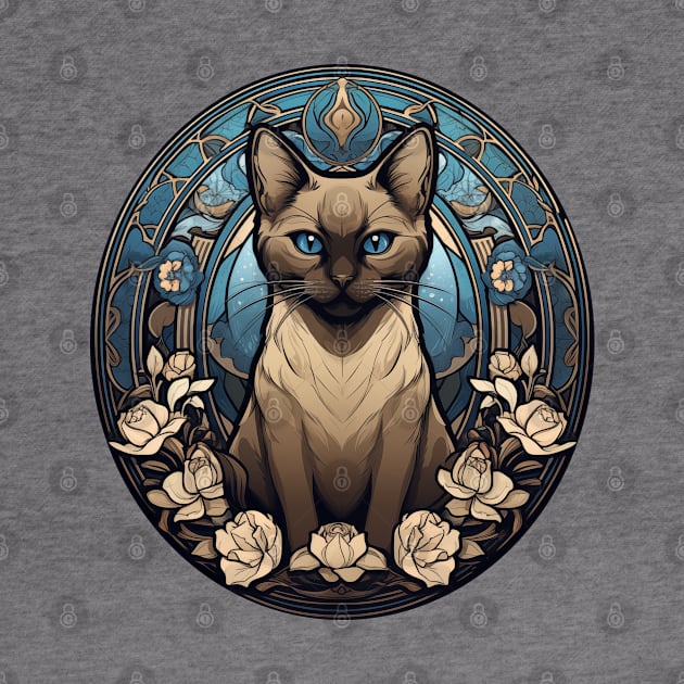 Siamese Cat Art Nouveau by Suztv